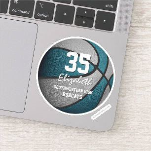 Teal grey girls boys basketball team colours