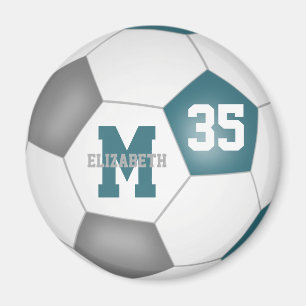 teal grey girls boys soccer team colours magnet