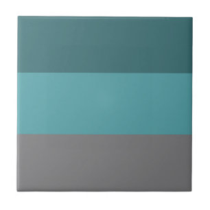 Teal, Grey Stripes Tile