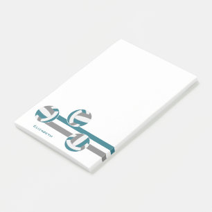 teal grey stripes volleyball team colours post-it notes