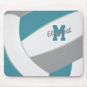 teal grey volleyball team colours girls boys mouse mat