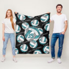 teal grey white girls love volleyball personalised