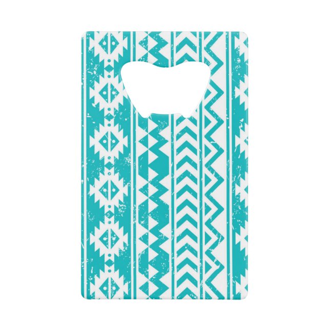 Teal Grunge Aztec Tribal Pattern (Front)