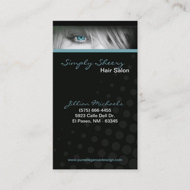 Teal Hair Salon Beauty Shop Boutiq Business Card (Front)