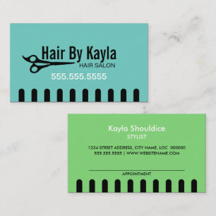 Teal Hair Salon Stylist with Appointment Card