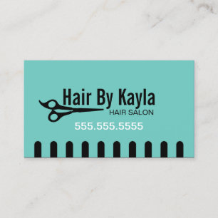 Teal Hair Salon Stylist with Appointment Card