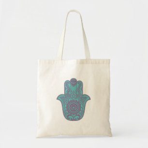 Teal Hamsa Tote