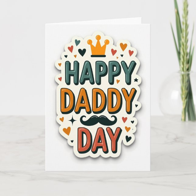 Teal Happy Daddy Day Card (Front)