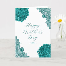 Teal Happy Mother's Day Photo Floral