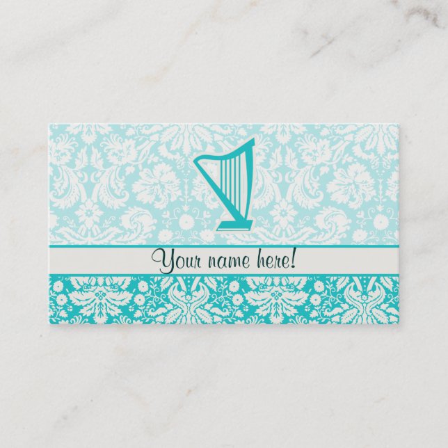 Teal Harp Business Card (Front)