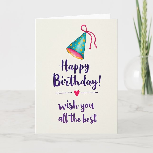 Teal Hat Birthday Card (Front)