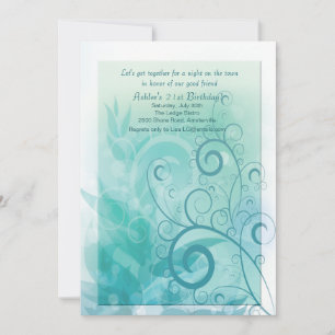 Teal Haze Invitation