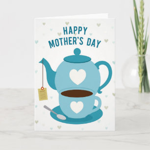Teal Heart Mothers Day Card