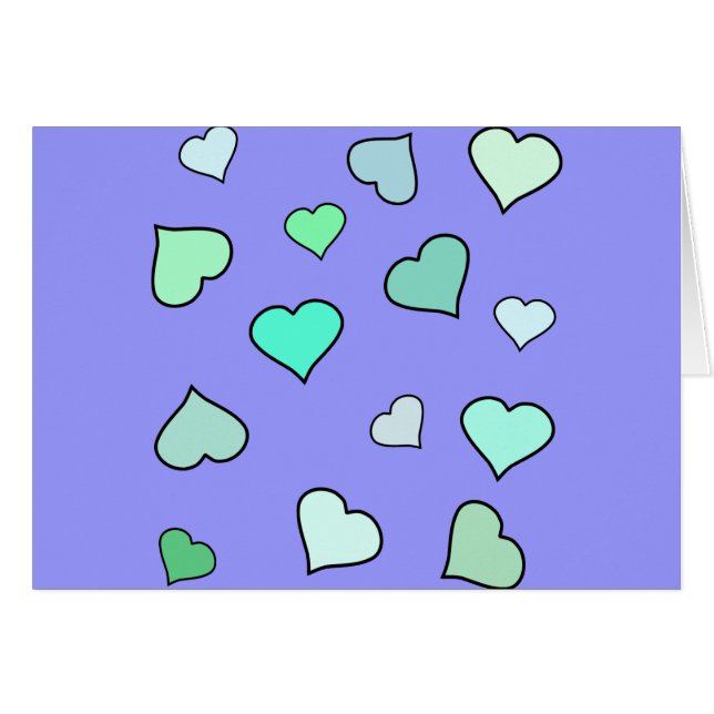 Teal Heart Pattern (Front Horizontal)