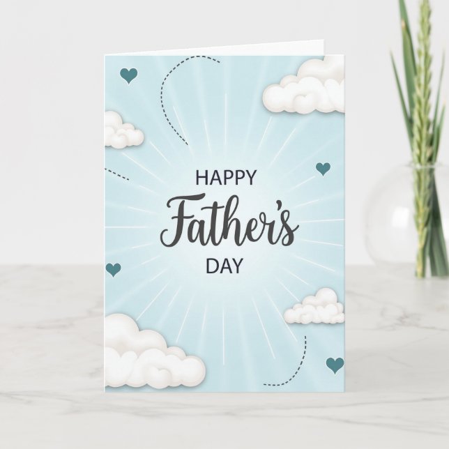 Teal Hearts Fathers Day Card (Front)
