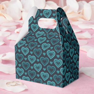 Teal Hearts Favour Box