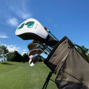 Teal Hearts Personalised Golf Head Cover