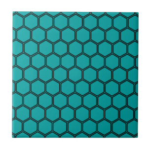 Teal Hexagon 3 Tile