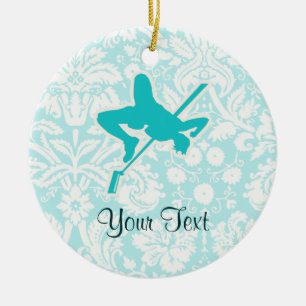 Teal High Jump Ceramic Tree Decoration