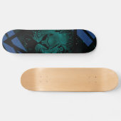 Teal Hipster Tiger Nebula with Black Triangle Skateboard (Horz)