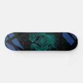 Teal Hipster Tiger Nebula with Black Triangle Skateboard (Horz)