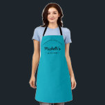 Teal Homemade with Love Custom Your Kitchen Apron<br><div class="desc">Let's get baking. Customise the Name on this personalised apron. Seen here in teal and black. Stylish typography style treatment. Encourage the sweet baker in your life with a special gift. Perfect for baking those holiday Christmas cookies. Featuring the words "Homemade with love" for a unique kitchen apron.</div>