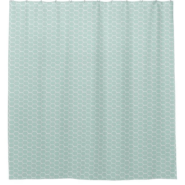 Teal Honeycomb Shower Curtain (Front)