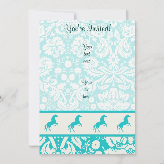Teal Horse Invitation (Front)
