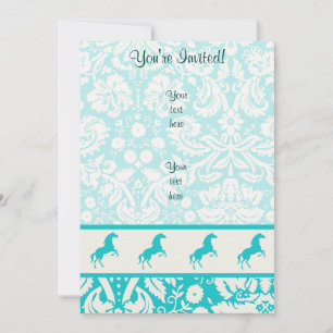 Teal Horse Invitation