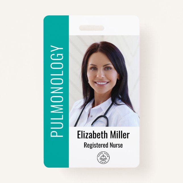 Teal Hospital Medical Employee Photo ID ID Badge (Front)