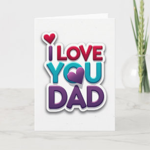 Teal I Love You Dad Card