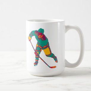 Teal Ice Hockey Player, Personalised Mug