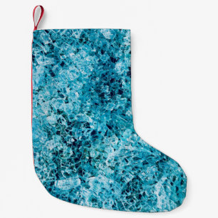 Teal illustration small christmas stocking