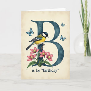 Teal Initial Birthday Card