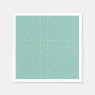 Teal ink roller stripes napkin
