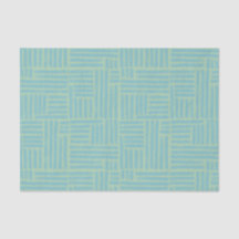 Teal ink roller stripes tissue paper