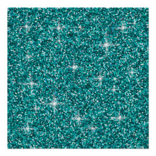 Teal iridescent glitter poster