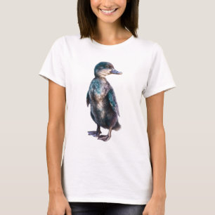 Teal Iridescent Hybrid Duckling Portrait Women T-Shirt