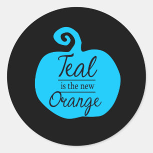 Teal Is The New Orange Pumpkin Stickers