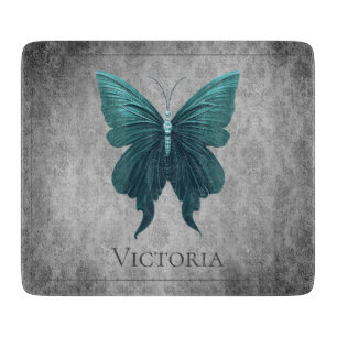 Teal Jewelled Butterfly Cutting Board
