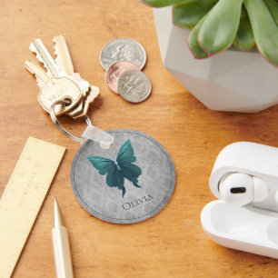 Teal Jewelled Butterfly Key Ring