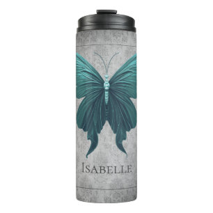 Teal Jewelled Butterfly Thermal Tumbler