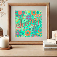 Teal Journey Inspirational Heart Floral Pretty 