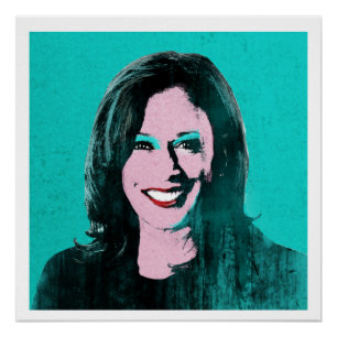 Teal Kamala Harris Pop Art Poster