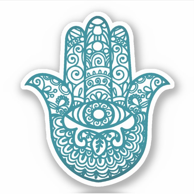 Teal Khamsa Hand Good luck (Front)