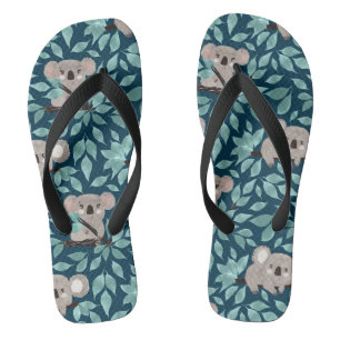 Teal Koala Bear Flip flops