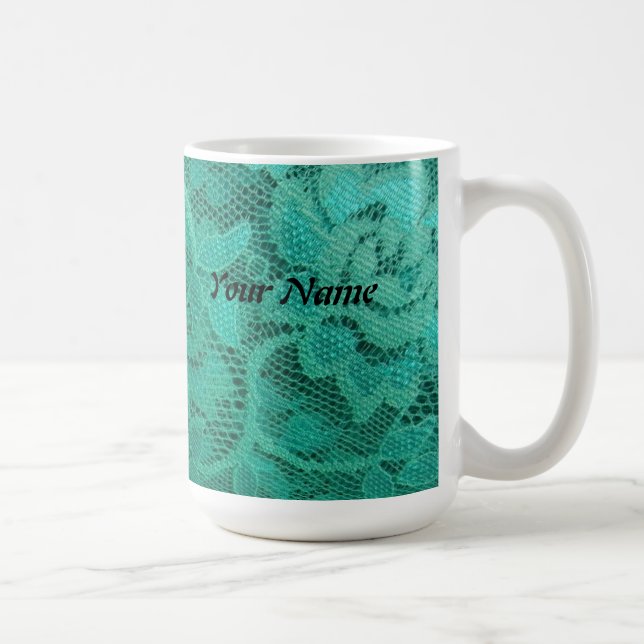 Teal Lace Coffee Mug (Right)