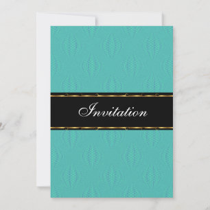 Teal Lanterns Gold Black Birthday Event Invitation