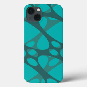 Teal Layered Ovals iPhone 13 Case