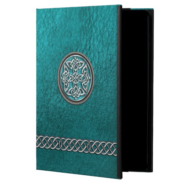 Teal Leather Celtic Knot Tribal iPad Air 2 Case (Front)